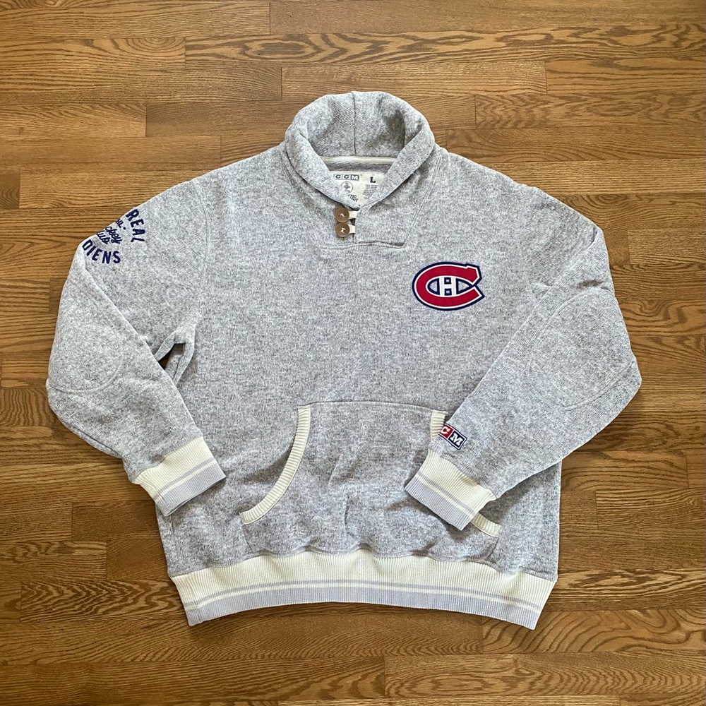 CCM Montreal Canadians Men’s L sweater popover polyester fleece NHL hockey